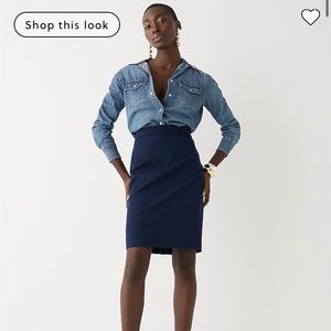 NWT J.Crew Navy Pencil Skirt